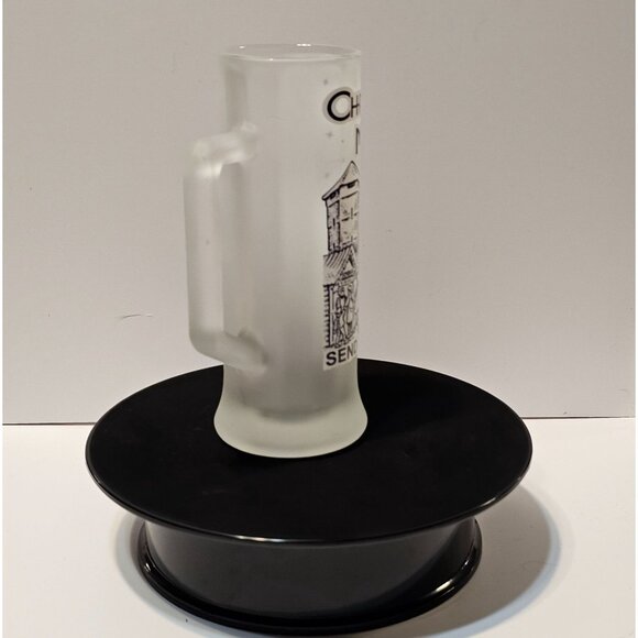 Vintage German Christmas Market Frosted Glass Stein With Munich Scene & Handle - Picture 4 of 13